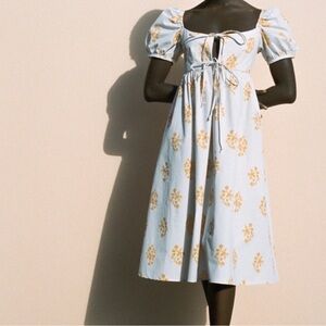 Ciao Lucia Cream and Orange Midi Dress